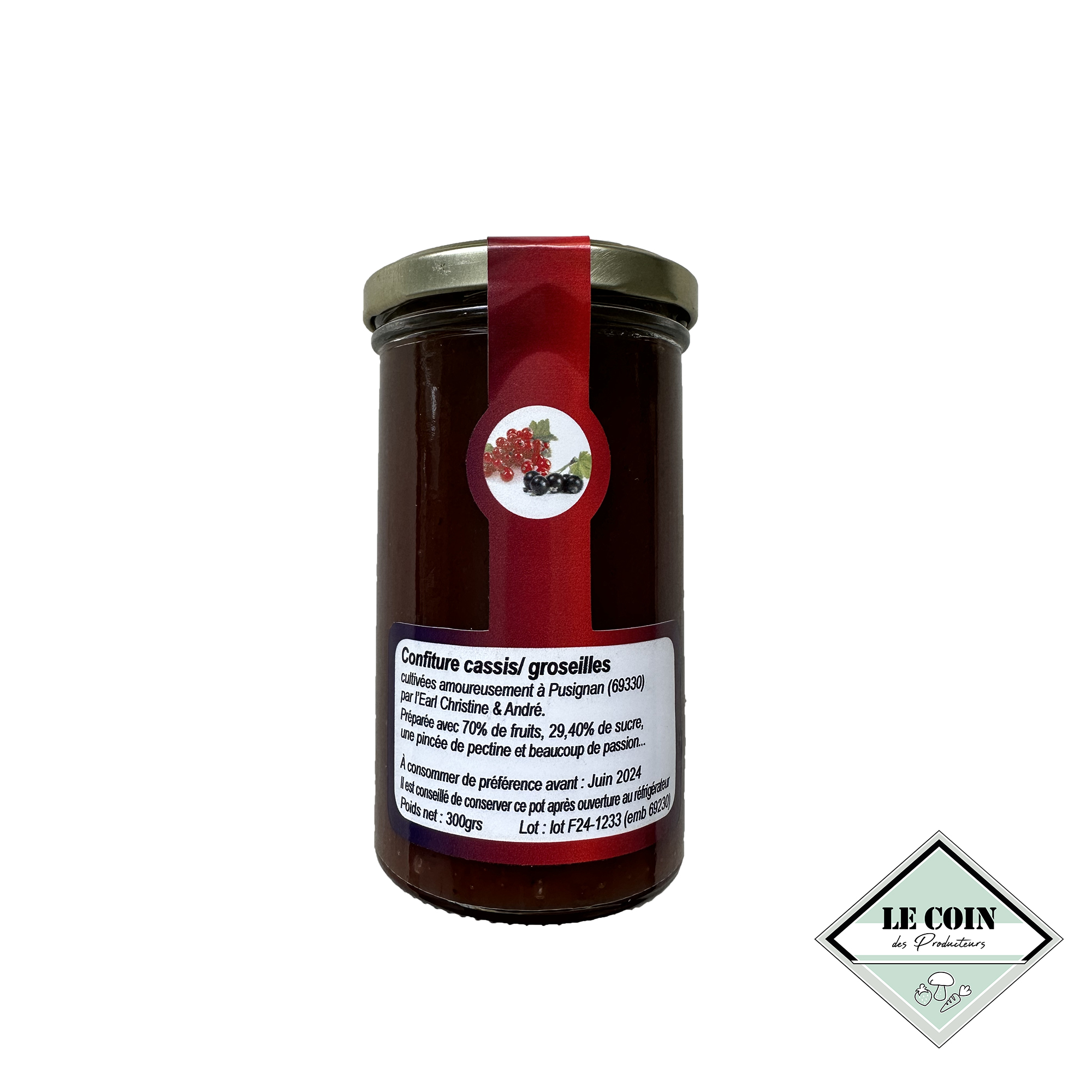 Confiture Cassis/groseilles LE COIN DES PRODUCTEURS